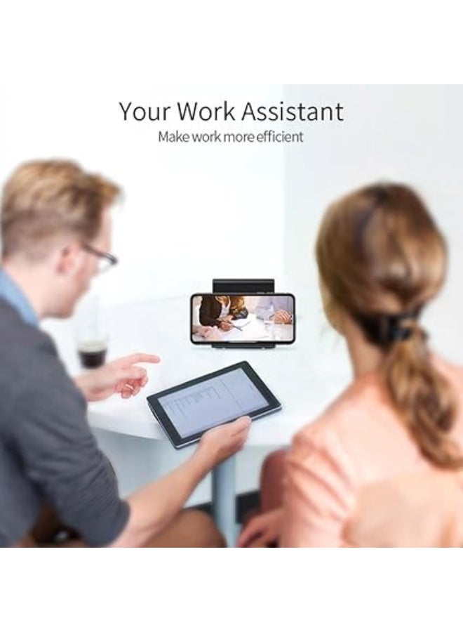 حامل موبايل متعدد الزوايا، حامل تابلت بلاستيك عالمي قابل للتعديل، تصميم محمول وقابل للطي للمكتب، متوافق مع جميع الهواتف الذكية والتابلت 10 × 8 سم (ارجواني) - Image 2